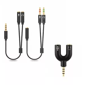 3 Pcs Headphone Splitter Adapter kit 2 in 1 3.5mm Female to Male Y Cable C399 - Picture 1 of 6