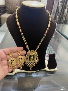 Indian Bollywood Gold Plated Kundan Choker Bridal Necklace Earrings Jewelry Set - Picture 1 of 12
