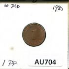 1 PFENNIG 1980 D WEST & UNIFIED GERMANY Coin #AU704.G