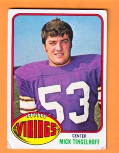 Mick Tingelhoff Minnesota Vikings 1976 Topps #441 Salón de la fama Nebraska Cornhuskers - Imagen 1 de 2