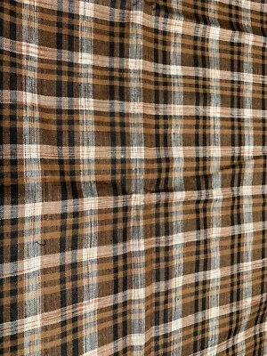 Tela Cuadros Marrón Beige - 1/2 Yarda 42" Ancho Algodón Material Costura y Acolchado Foto 1 de 4