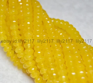 AA Natürliche 4x6 mm Facettierter gelber Topas Rondelle Edelstein Lose Perlen 15 Zoll - Bild 1 von 7