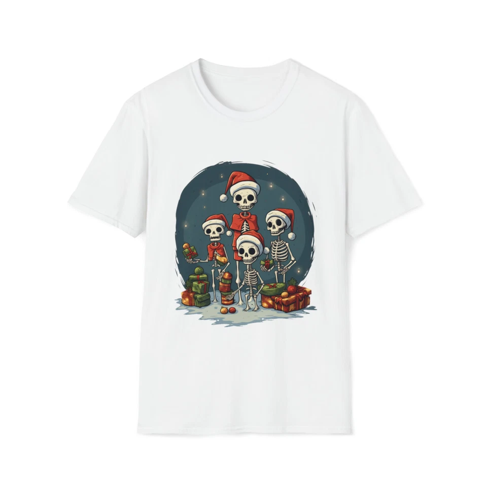 Camiseta Navidad Divertida Calavera Esqueleto Unisex Estilo Suave Foto 1 de 1