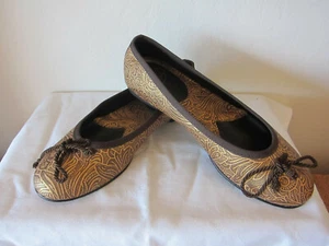 NEW JIMMY LONDON STAMPED LEATHER DAVOS GOMMA SOLES BALLET FLATS - EURO 39,US 8.5 - Picture 1 of 7