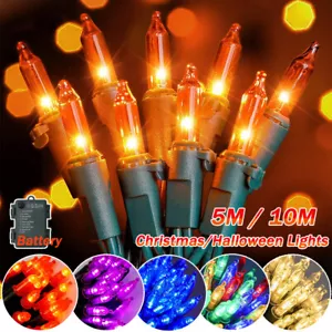 Christmas Tree LED String Lights Outdoor Party Timer 8 Modes Fairy Lights 5/10M - Picture 1 of 26