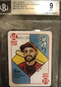 Blake Jameison 83:100 2021 Topps 1951 Semana 1 RARO Artista Beckett 9 Como Nuevo BJ1 MLB - Imagen 1 de 3