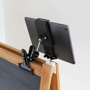 1pc Adjustable 360° Rotating Universal Stainless Steel Phone/Tablet Holder Clam - Picture 1 of 7