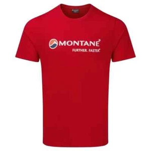 Montane Men's Lightweight Classic T-Shirt Alpine Red Large Organic Cotton New - Picture 1 of 2