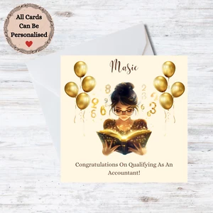 Personalised Female Accountant Card - Qualifying Congrats Customisable Name - Picture 1 of 1