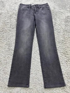 Code Bleu Jeans Women 4 Petite Black Chelsea Classic Straight Mid Rise Denim - Picture 1 of 11