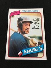 WILLIE AIKENS ROOKIE 1980 TOPPS  ANGELS / KANSAS CITY ROYALS BASEBALL CARD !!