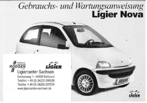 Manual de instrucciones Ligier Nova - 53 páginas - Imagen 1 de 1