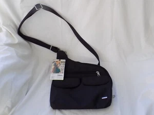 Travelon Anti-Theft Cross-Body Bag, Two Pocket Style #42373 / Color Black NEW - Picture 1 of 12