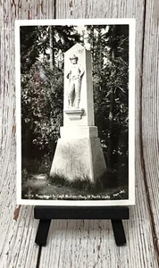 Post Falls Idaho Captain Mullan Statue Monument Hwy 10 Ross Hall RPPC Postcard - Picture 1 of 4