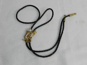 Eagle Cowboy / Western Bolo Tie - Gold & Silver Tone - Picture 1 of 3