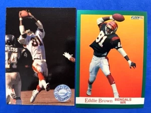 NFL - Eddie Brown 1991 Pro Set Platinum & 1991 Fleer Football - Bengals - Picture 1 of 2