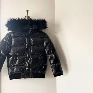 Minilli Shiny Black Down Filled Puffer Coat | Size 7 kids - Picture 1 of 8