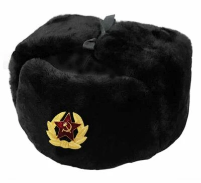 Colbacco Nero in Dotazione all'esercito Russo Originale (Ushanka) - Taglie Varie - Imagen 1 de 4