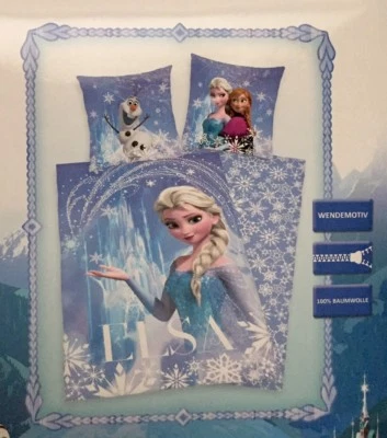 Single Twin Girls Disney Frozen 100% Cotton Duvet Quilt Cover Bedding Set 2Pcs - Image 1 of 4