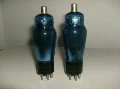 LOT OF 2 - ARCTURUS  #58 BLUE GLASS ST RADIO AUDIO TUBES  TV-7 D/U  NOS - Image 1 of 2