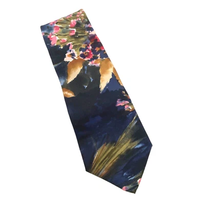 EUC L'Atelier Floral Tie Navy 57"x 4" - Image 1 of 2