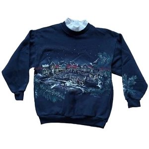 Art Unlimited Sportswear Damen Gr. S dunkelblau Winterszene Front & Back Print - Bild 1 von 6