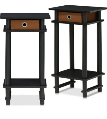 FURINNO Turn-N-Tube End Table 2-Pack Espresso - Image 1 of 4