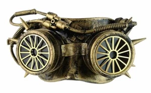 Steampunk Cosplay Scifi Science-Fiction Augenmaske goldfarben Gummiband Kostüm - Bild 1 von 3