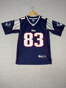 Vintage New England Patriots Jersey Mens M Blue Wes Welker 83 Onfield Reebok - Picture 1 of 11