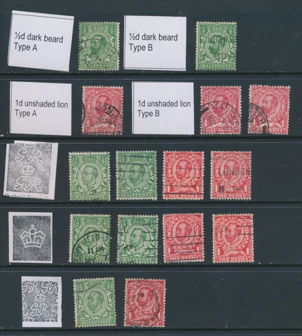 GB, 1911-12 collection 0.5d, 1 specialised on types and wmks FU, cat GBP56 Cover
