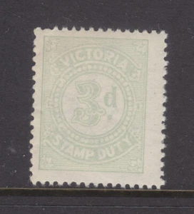 VICTORIA: STAMP DUTY 3d GREEN SMALL TYPE V OVER CR MUH. - Picture 1 of 1