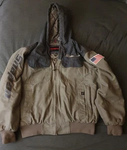 Snap-on Heavy Black/Grey Hooded Jacket Large Pre-Owned Working Man Condition See - Picture 1 of 11