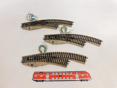 3x Märklin H0 AC 5142 Curved Points E Soft Elektroweiche M Track Right #DW24-1 - Image 1 of 3