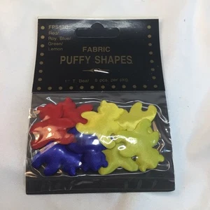 Fabric Puffy Shapes 1 Inch Teddy Bear Pack Of 8 FPS52B - Picture 1 of 4