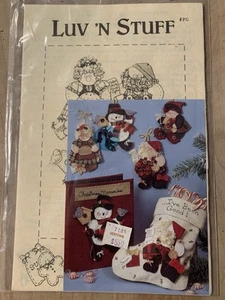 Luv ‘N Stuff No-Sew Christmas Ornaments Pattern - Mr & Mrs Santa, Snowman, Elf - Picture 1 of 3