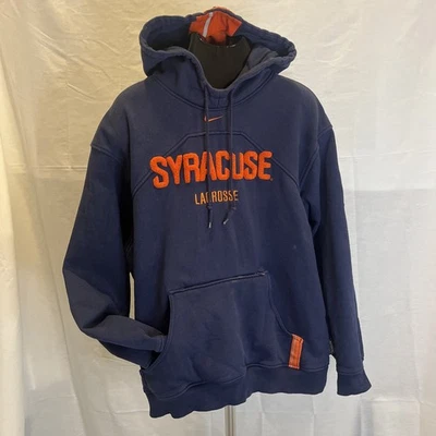 复古耐克雪城大学曲棍球中心 Swoosh 连帽衫运动衫尺寸 L — 第 1/4 张图片