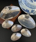 Rare Wallace Sterling Silver #393 Master Shell Dish Set Six American 3.5/6.25”