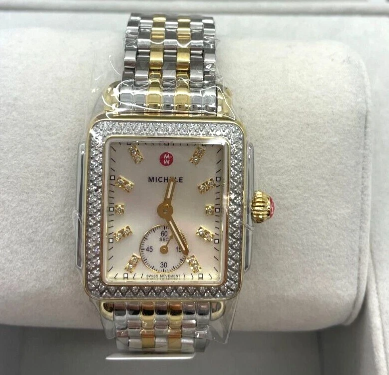 Michele Deco Mid 18k Two-Tone Diamond Stainless Steel Watch MWW06V000123 - Image 1 of 1