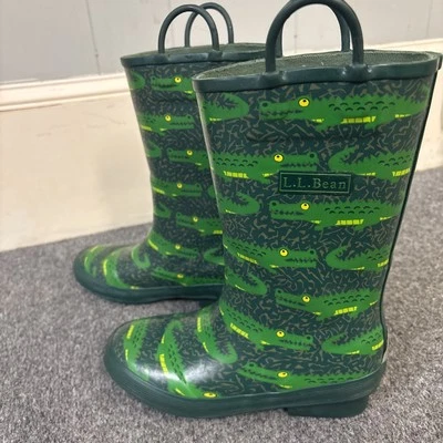 Botas de Lluvia L.L.Bean Puddle Stompers Estampado Verde Gator Niño Pequeño Talla 1 Unisex Foto 1 de 4