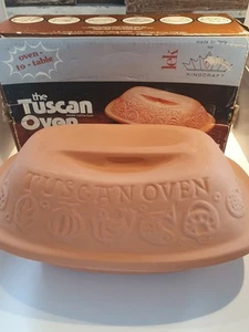 The Tuscan Oven pentola in terracotta argilla arancione marrone grande piatto Kingcraft SCATOLA NUOVA - Foto 1 di 12