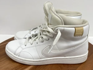 Nike Court Royale 2 Mid Triple White Womens Size 8 Athletic Shoes Sneakers - Picture 1 of 16