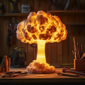 Fallout Atomic Bomb Mushroom Cloud Resin Lamp Decoration Video Game Tv Series - Picture 1 of 7