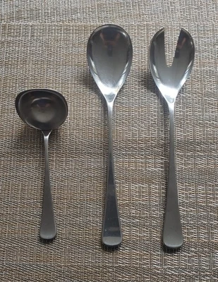 3 Set WMF Cromargan FINESSE Stainless Flatware Salad Serving Spoon Fork Ladle  - Image 1 of 3