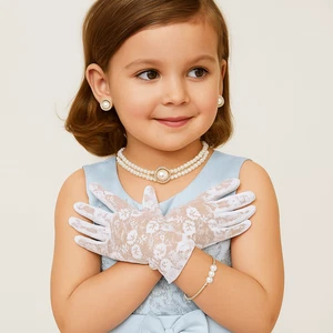 French Style Children's Pearl Jewelry Set  Girl Fashion Accessory - Picture 1 of 12