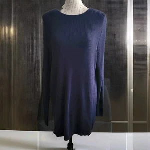 Belle by Kim Gravel marineblau Shaker gerippter Strickpullover Pullover Damen XL neu ohne Etikett $ 73 - Bild 1 von 8