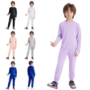 Special Needs Adaptive Clothing Kids Long Sleeve Zip Back Jumpsuit Anti-Strip UK - Picture 1 of 79