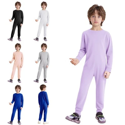 UK Kids Special Needs Adaptive Clothing Longsleeve Zip Back Jumpsuit Anti-Strip - Image 1 of 3