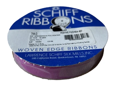 Cintas de barco 5/8" grosgrain borde tejido cinta fucsia festiva 5/8" x 20 yardas Foto 1 de 4