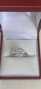 9ct White Gold 1ct Diamond Cluster Set Ring - Picture 1 of 4