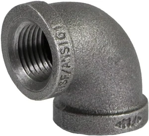 Lot of (two) 2" Black Malleable Iron 90 Degrees Elbow Fitting Female Threaded - Picture 1 of 1
